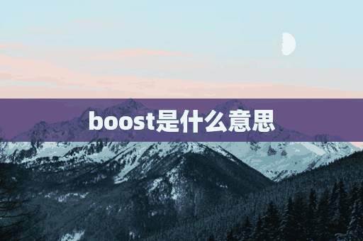 boost是什么意思